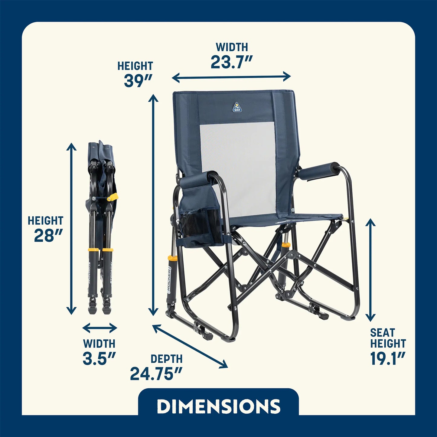 Stowaway Rocker™ with Storage Pouch