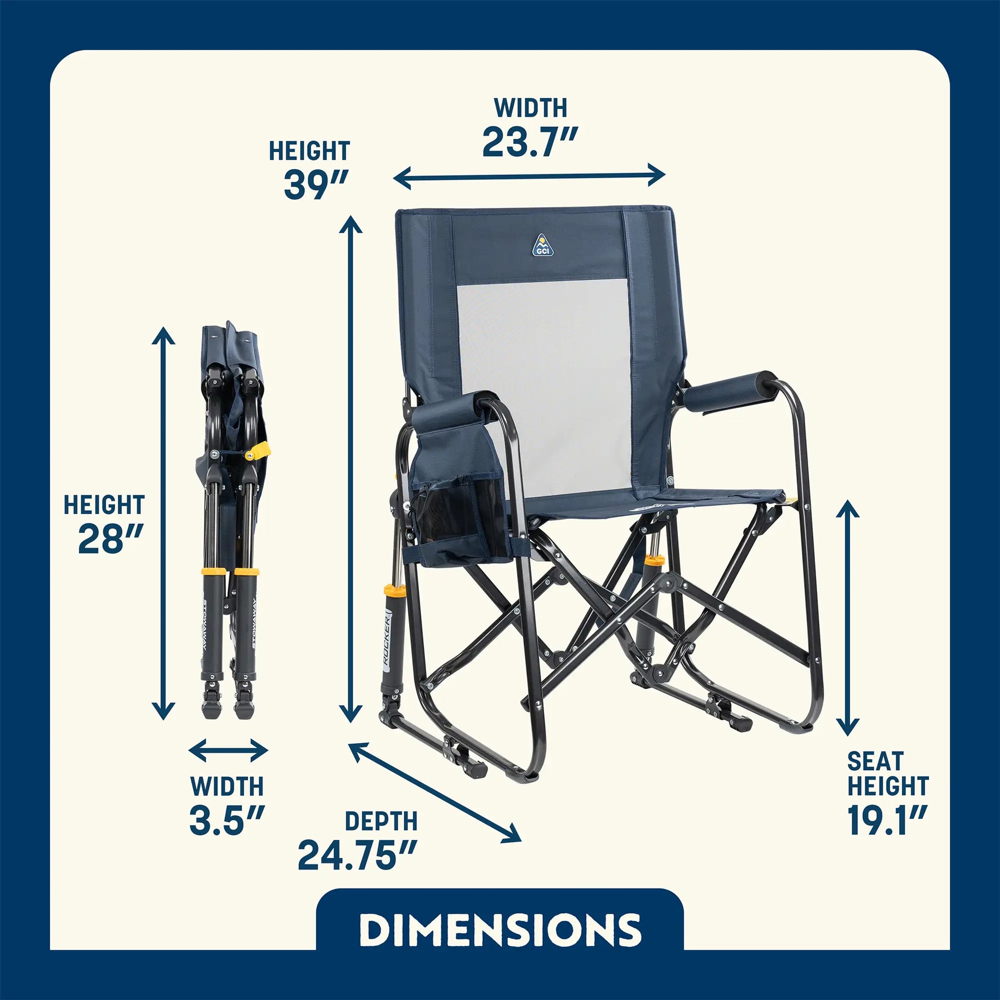Stowaway Rocker™ with Storage Pouch